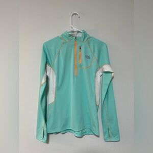 The North Face Mint and White BaseLayer Quarter-Zip Top
